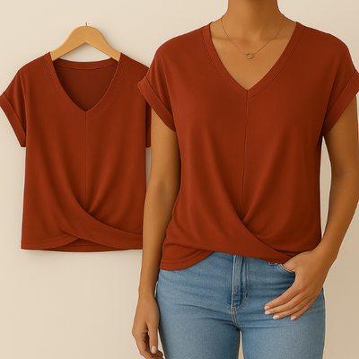 ZUZANA | Ležérní tričko s výstřihem do V