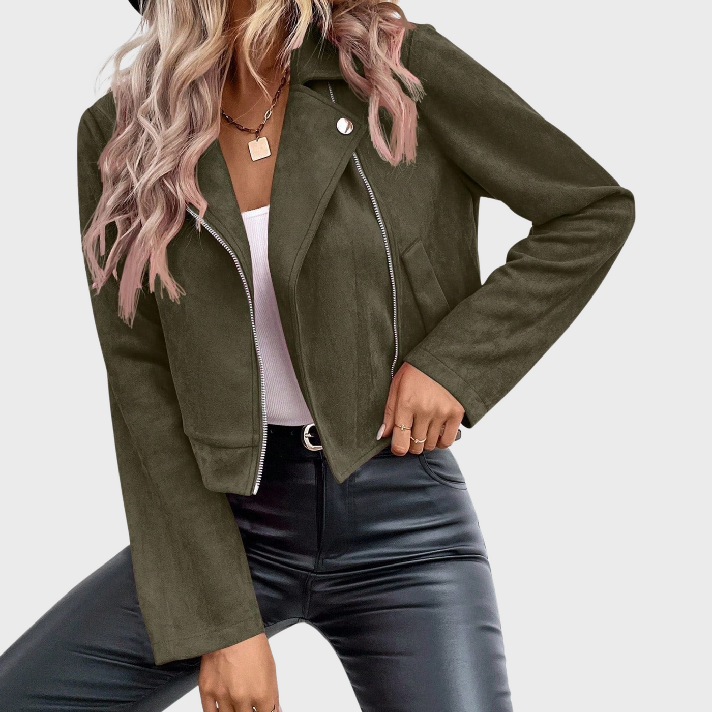 ZUZANA | Semišová elegantní bunda