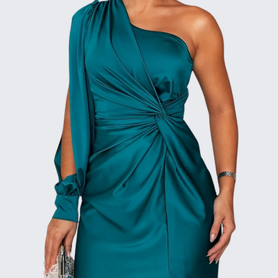 Erica™ | One-Shoulder Satin Evening Dress