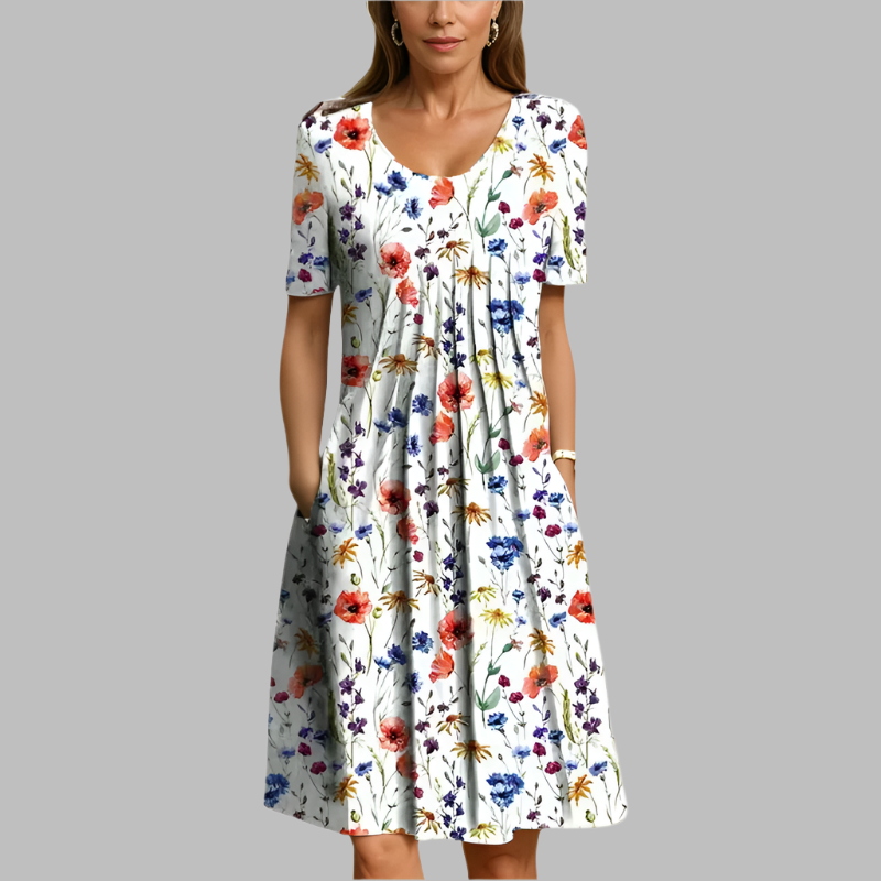 ZUZANA | Letní šaty s květinovým potiskem a kapsami