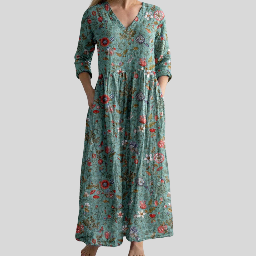 FAYE | HALF-SLEEVED  FLORAL DRESS