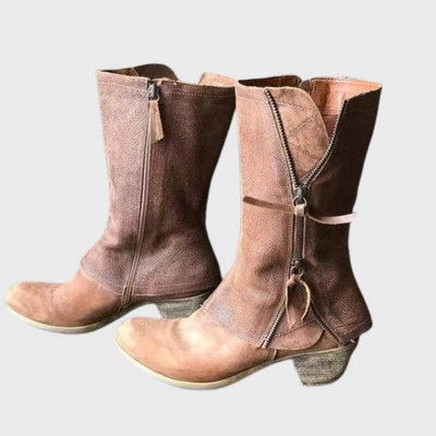 ZUZANA | Dámské zimní kovbojské boty s teplou podšívkou a podpatkem