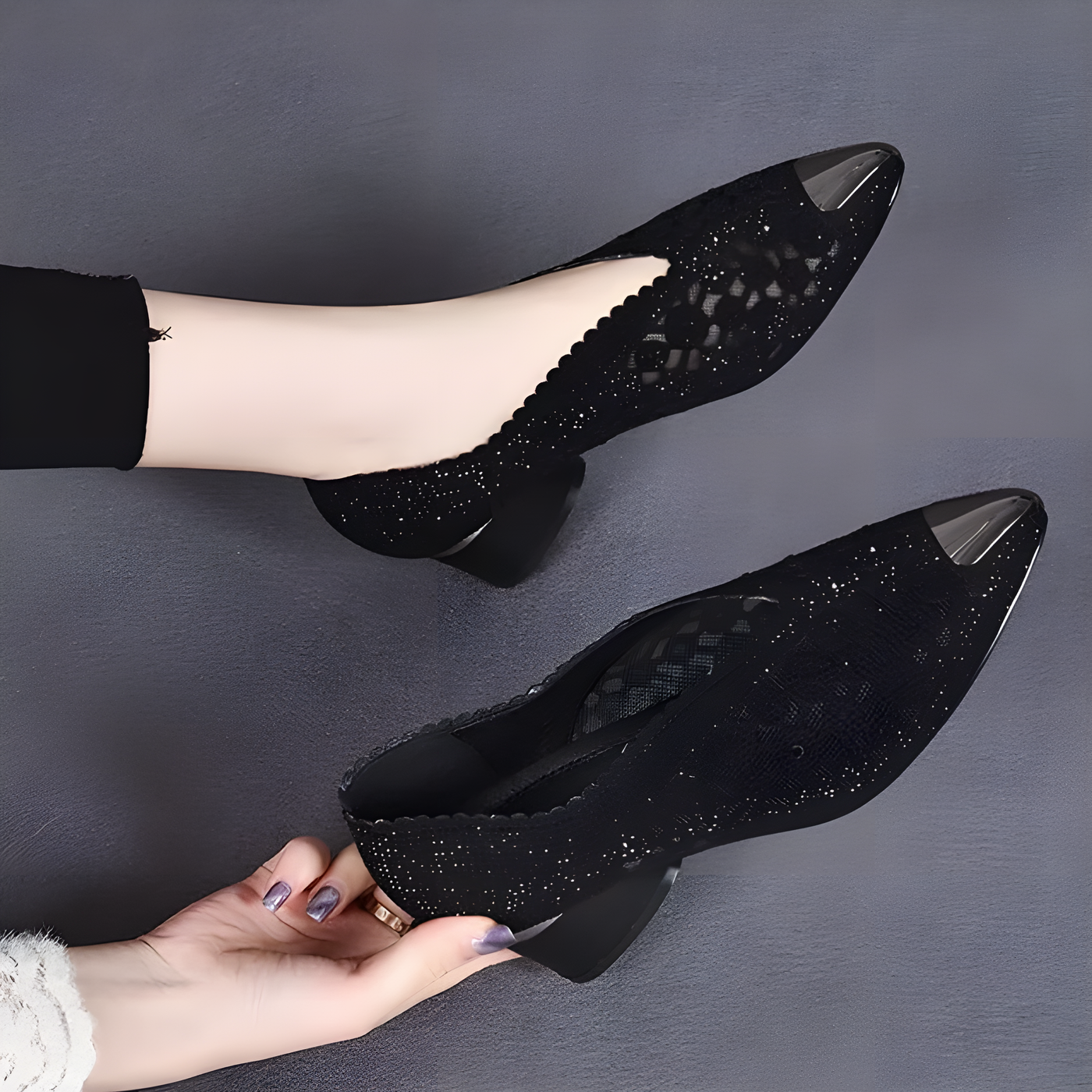 ZUZANA | Elegantní prodyšné lodičky na stabilním podpatku