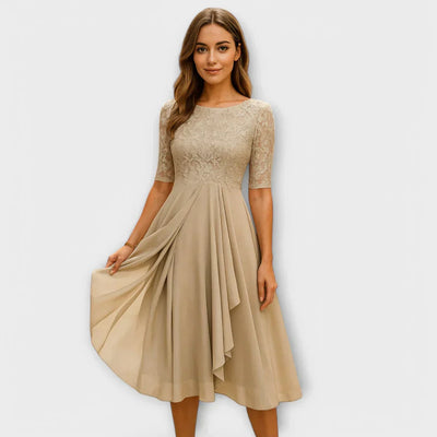 AUVIENNE | Elegant Lace Dress with Flowing Skirt