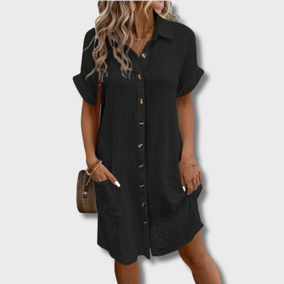 ZUZANA | Dámské retro košilové šaty z bavlny a lnu