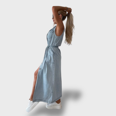 ZUZANA | Maxi Džínové Šaty Kafka