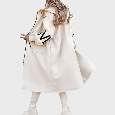 ZUZANA | Kafka HENRYKA Dlouhý kabát s pletenými rukávy a kapucí