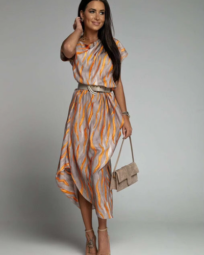 CHARMIE | ASSYMETRICAL SATIN DRESS