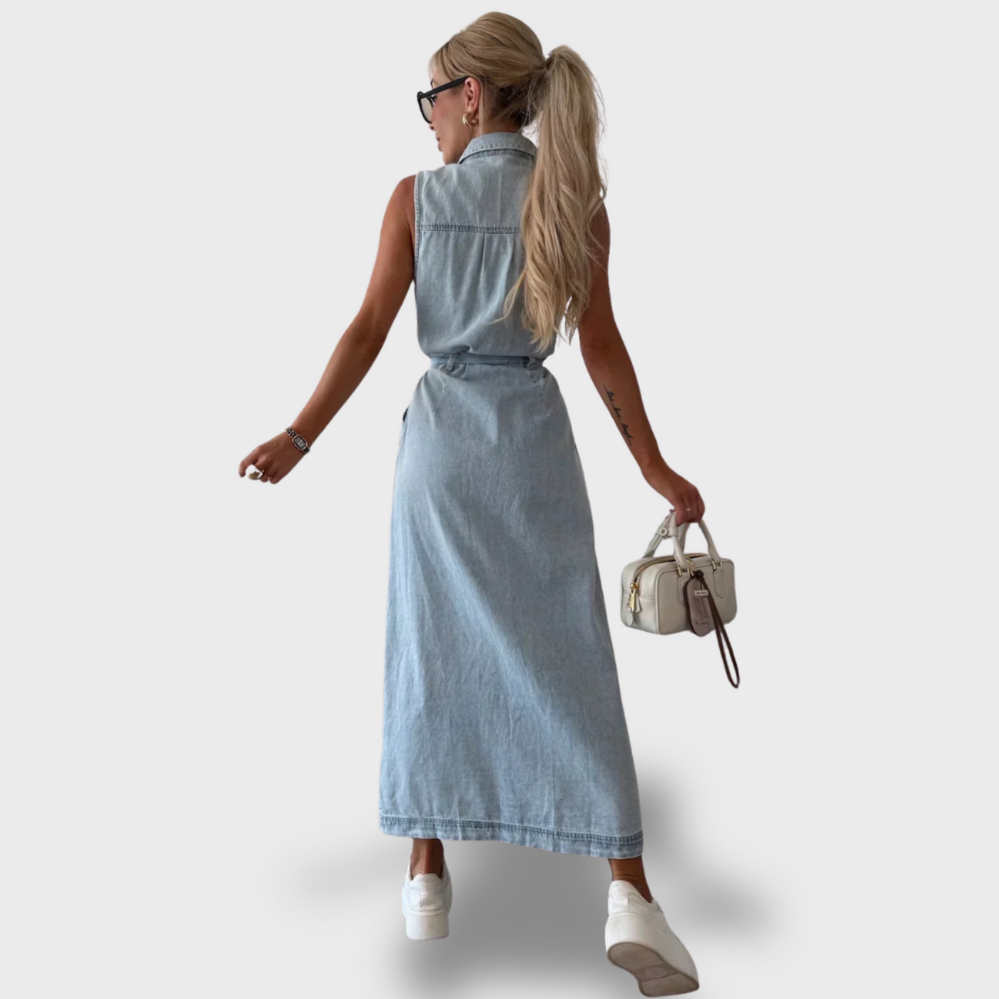 ZUZANA | Maxi Džínové Šaty Kafka