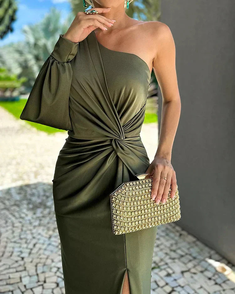 MONIQUE | ONE-SHOULDER LONG EVENING DRESS