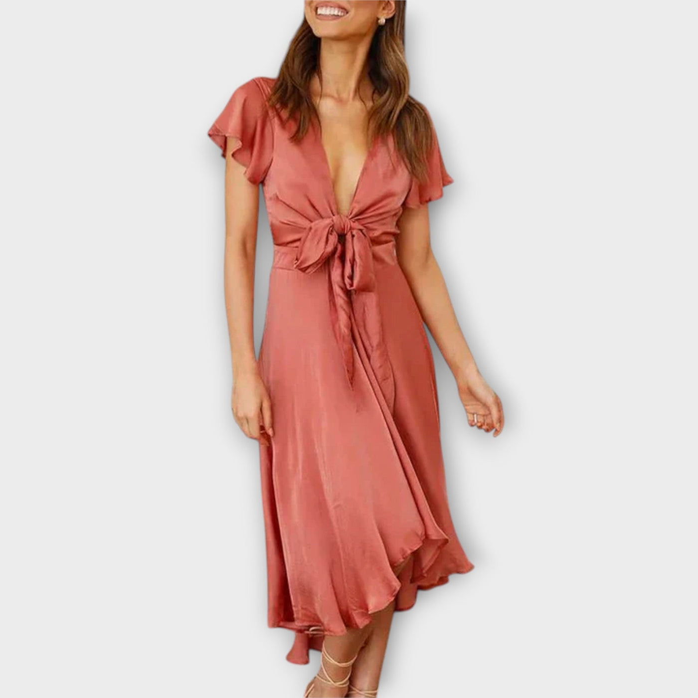 ZUZANA | Elegantní midi šaty s V-čkovým výstřihem