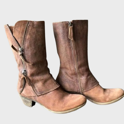 ZUZANA | Dámské zimní kovbojské boty s teplou podšívkou a podpatkem