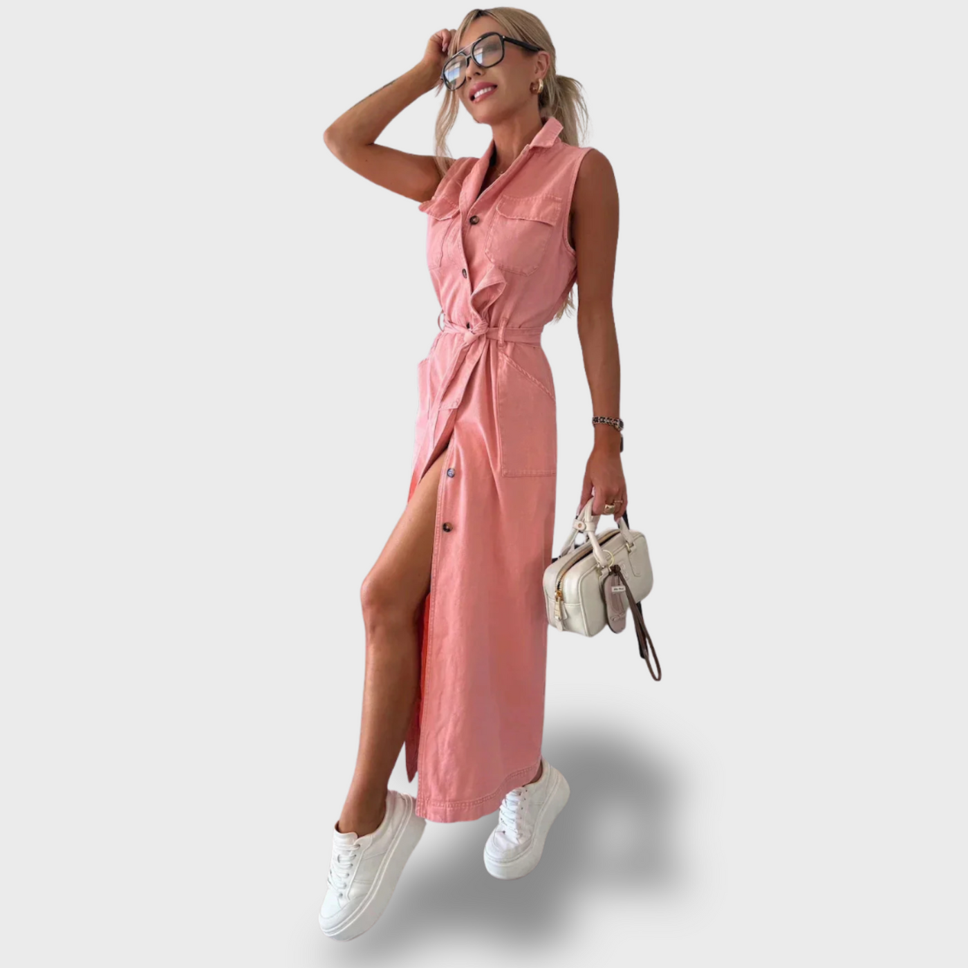 ZUZANA | Maxi Džínové Šaty Kafka