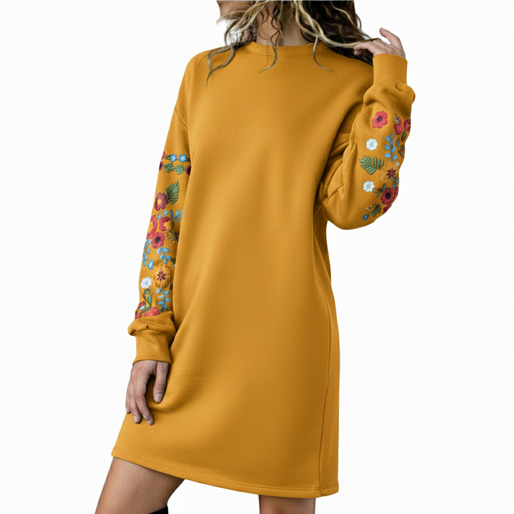 Talbot™ | Floral Embroidered Sweatshirt Dress
