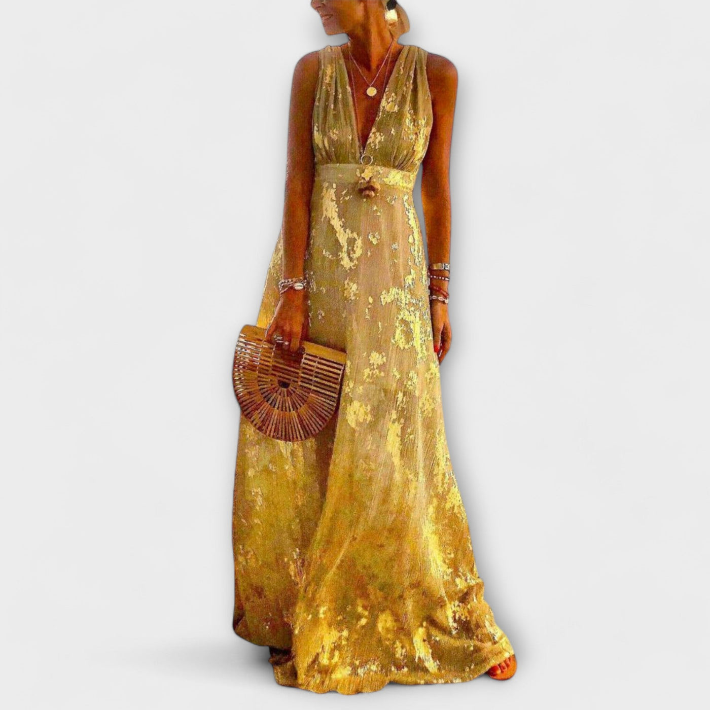 ZUZANA | Šaty s V-výstřihem a flitrovými detaily