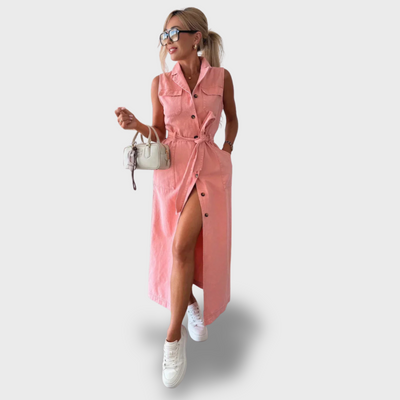 ZUZANA | Maxi Džínové Šaty Kafka