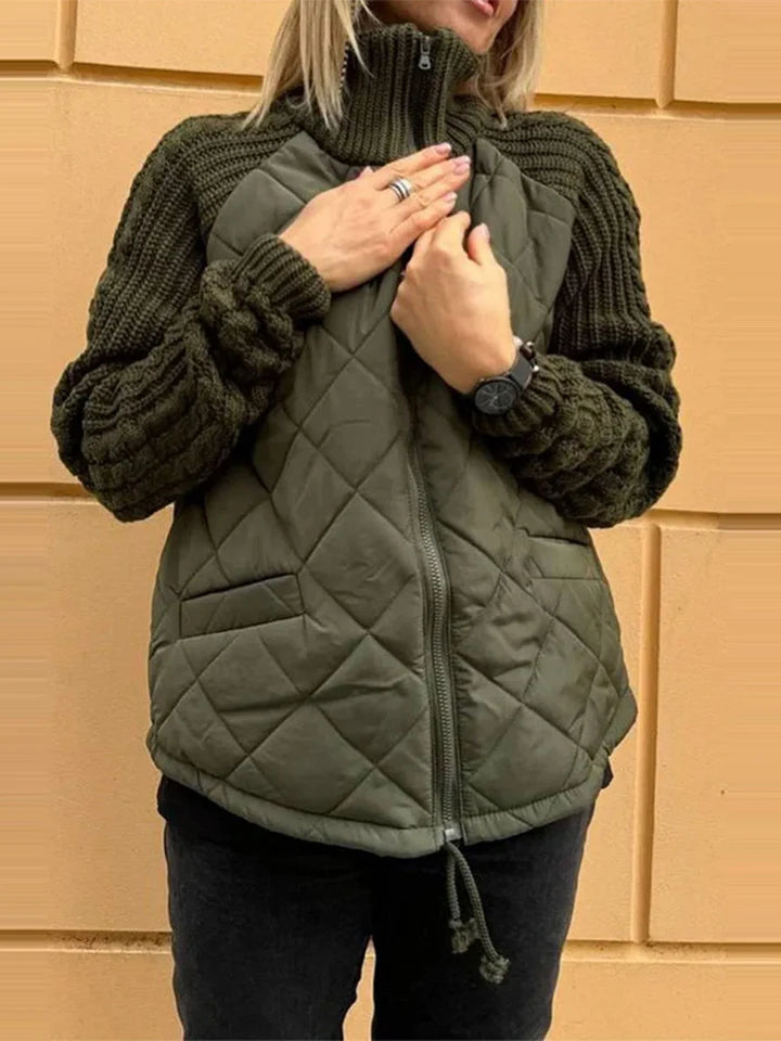 BELINA | Casualová patchworková bunda po zip 