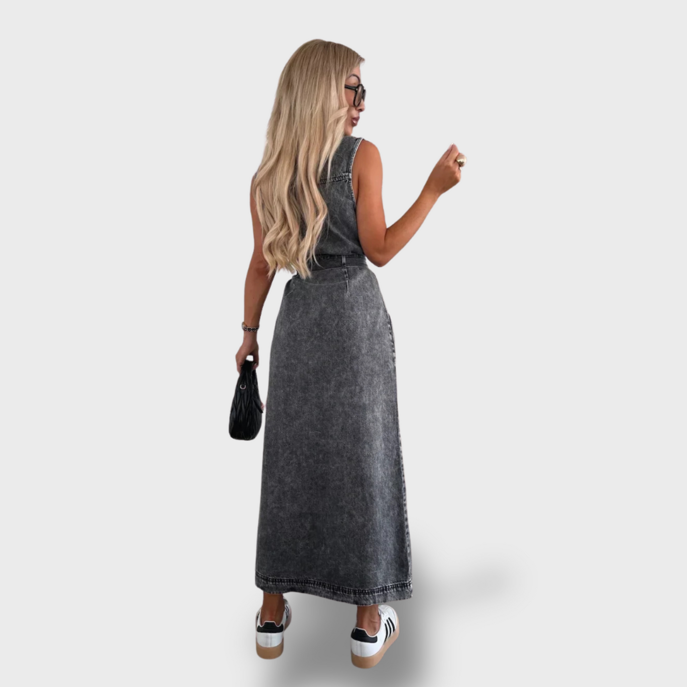 ZUZANA | Maxi Džínové Šaty Kafka