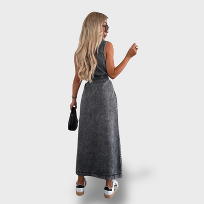 ZUZANA | Maxi Džínové Šaty Kafka