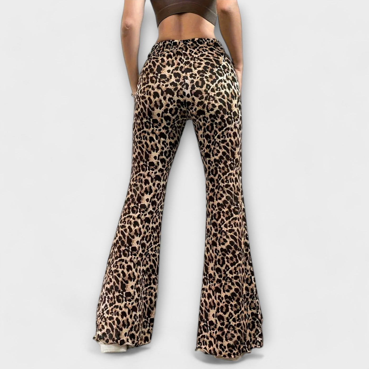 ZUZANA | Kalhoty Bootcut s leopardím potiskem