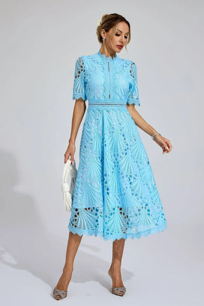 TINA | ELEGANT FLOWER EMBROIDERED DRESS