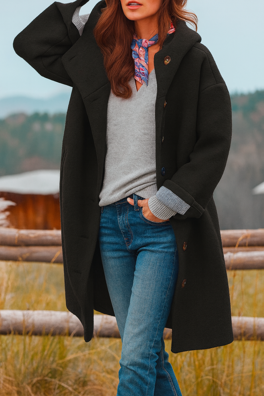 ZUZANA | Dámský kabát s kapucí