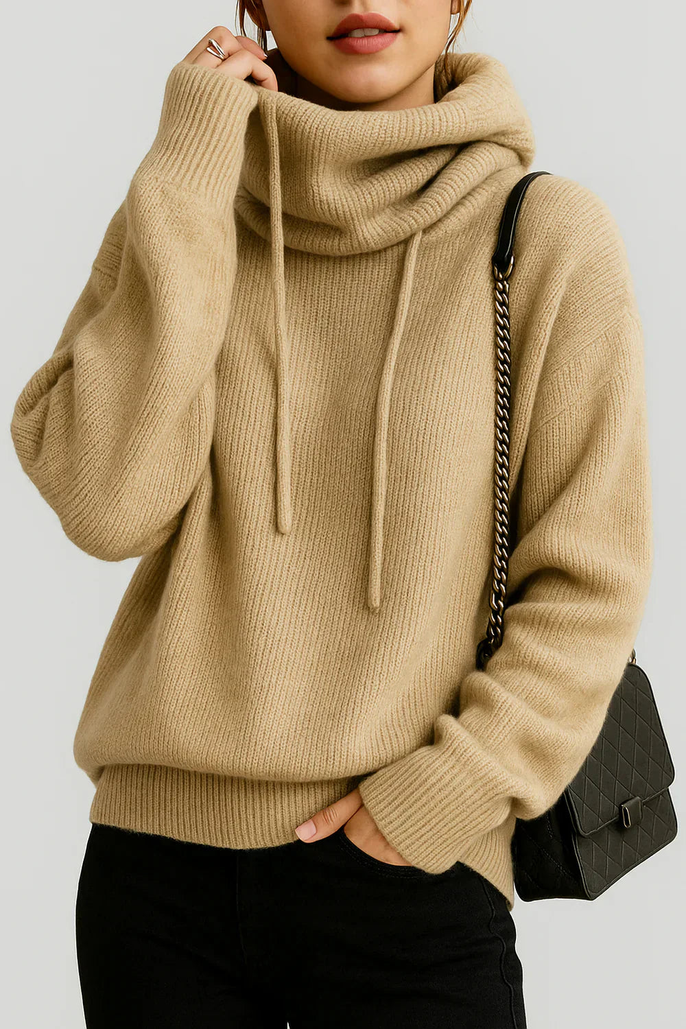 Zuzana | Příjemná pletená mikina s kapucí