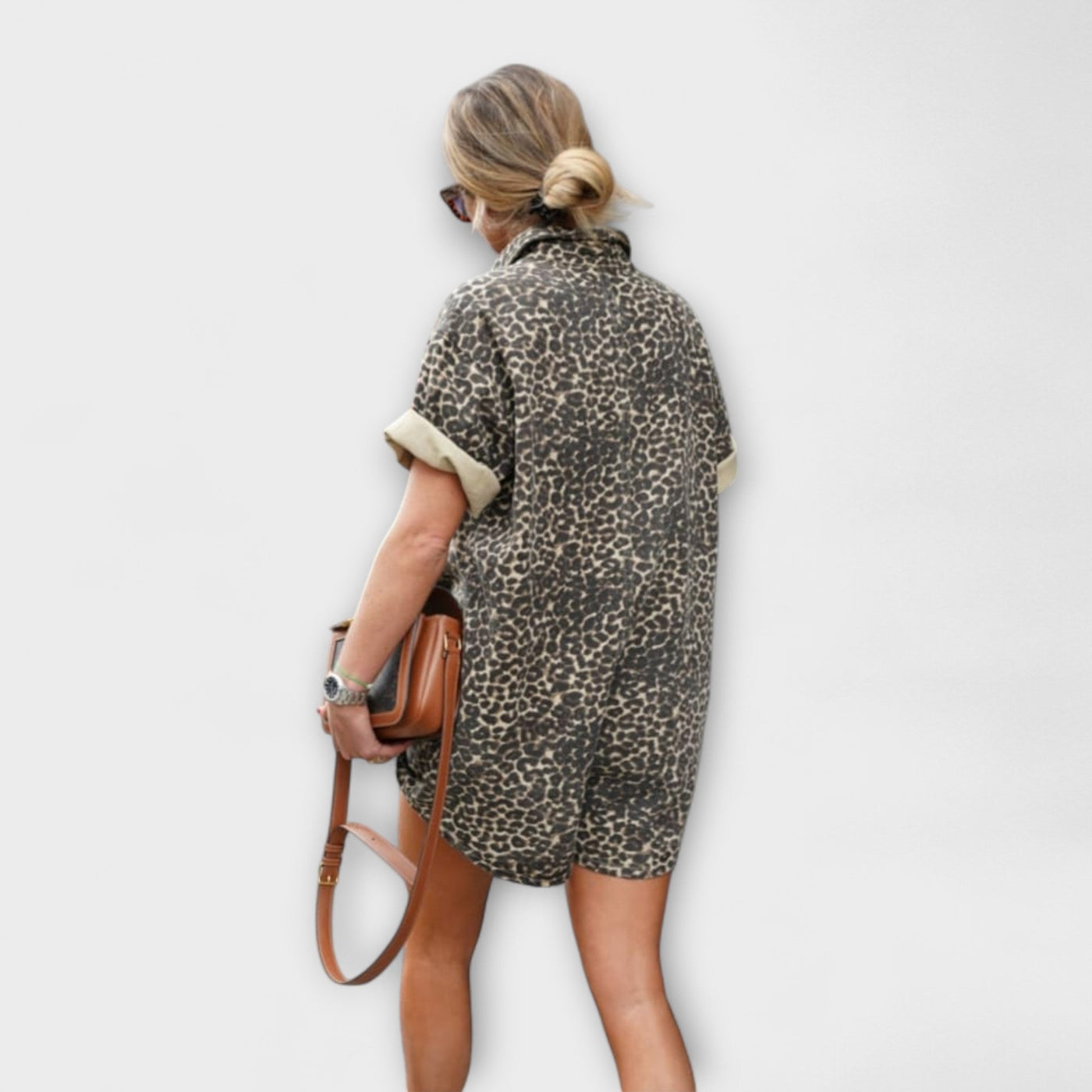 ZUZANA | Leopard Print Shirt Jumpsuit