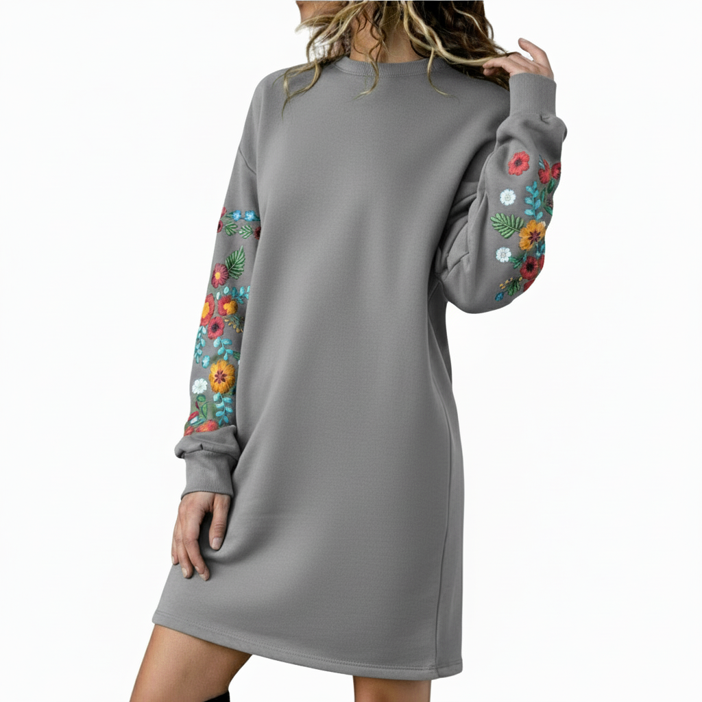Talbot™ | Floral Embroidered Sweatshirt Dress
