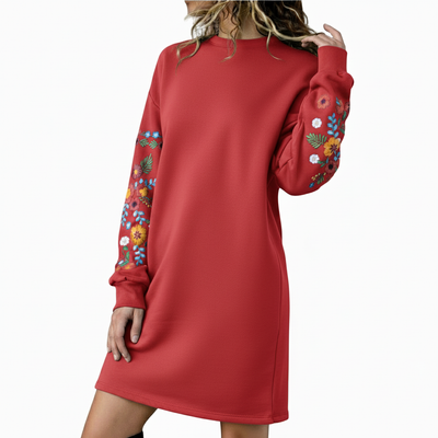 Talbot™ | Floral Embroidered Sweatshirt Dress