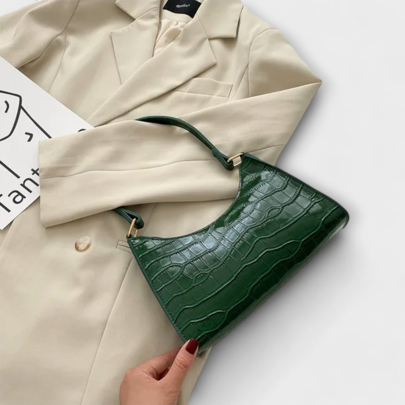 AUVIENNE | Lesklá Kožená Taška