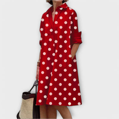 ZUZANA | Moderní šaty s límečkem a tříčtvrtečními rukávy