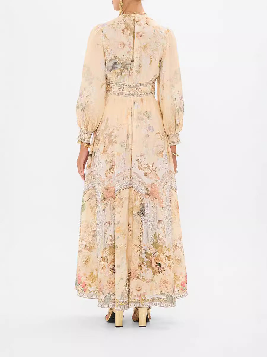 Talbot™ | GoldenBloom Vintage Boho Maxi Dress