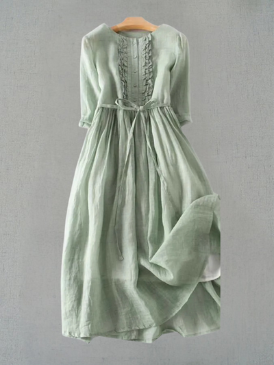 ARIAH | Dámské Retro Šaty s Kulatým Výstřihem a Šňůrkami v Pásu