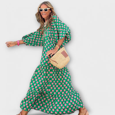 AUVIENNE | Elegantní Geometrické Maxi Šaty