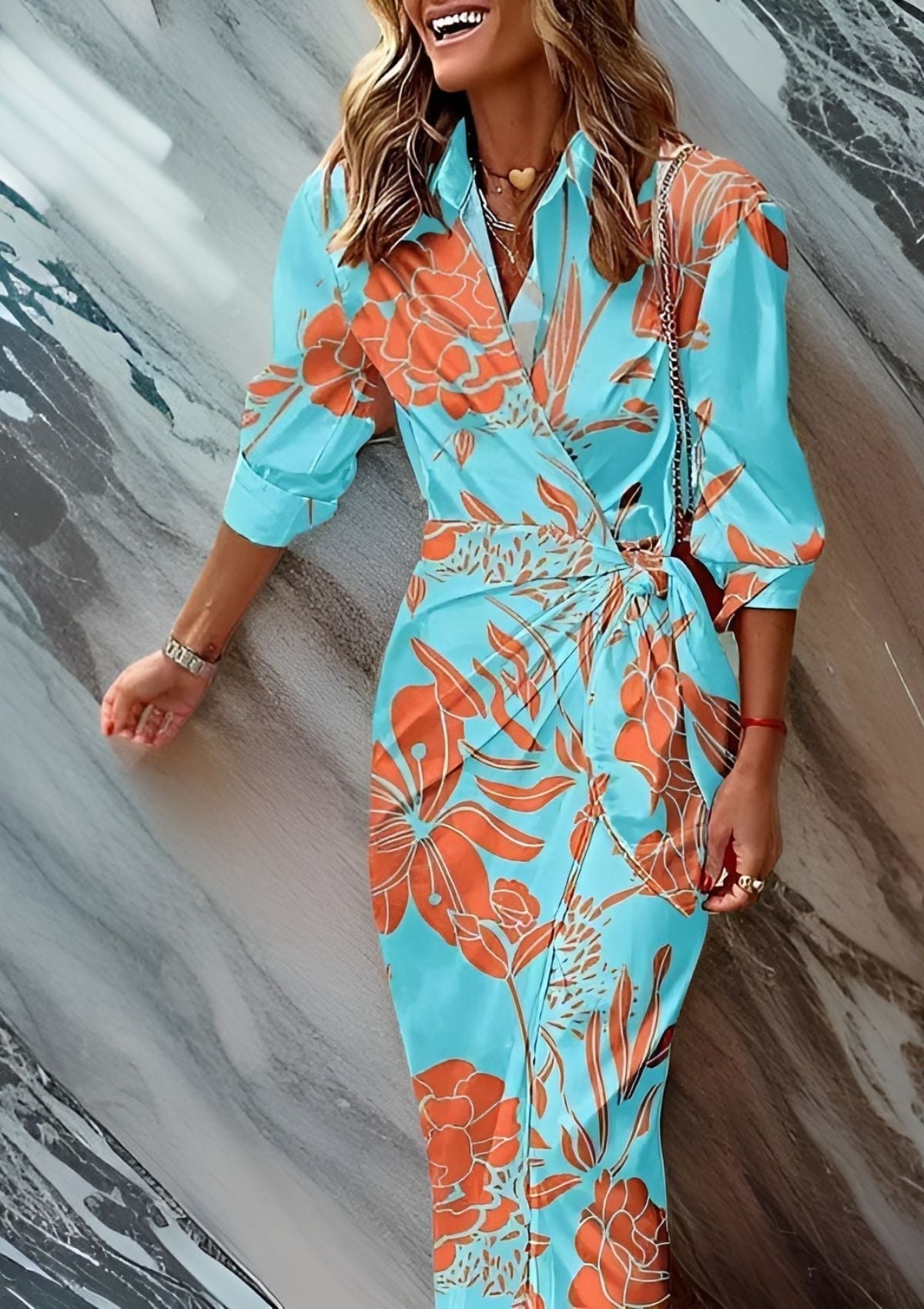 AMALIA™ - PRINTED WRAP DRESS