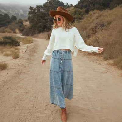 HAILEY | BOHEMINA LONG DENIM SKIRT