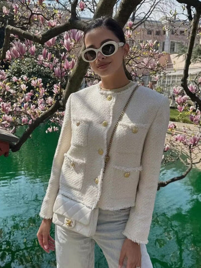 ZUZANA | Elegantní vlněné sako s knoflíky ve stylu Chanel