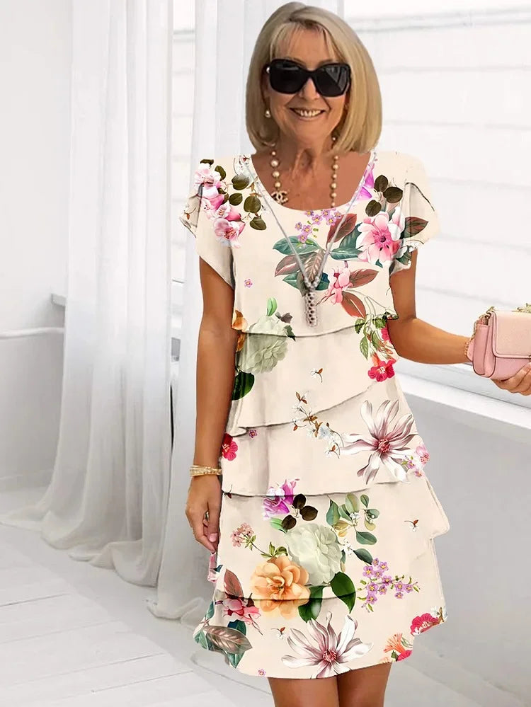 LOLA™ - RUFFLED FLORAL DRESS