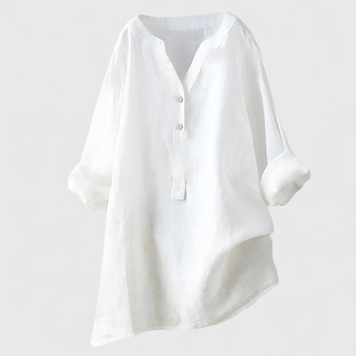 Larienne | Elegant Button-Front Linen Shirt