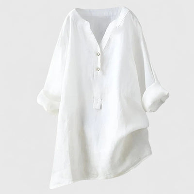 Larienne | Elegant Button-Front Linen Shirt