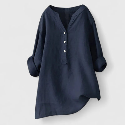 Larienne | Elegant Button-Front Linen Shirt