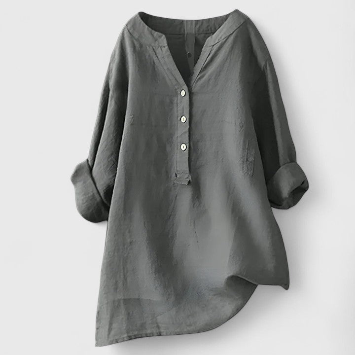 Larienne | Elegant Button-Front Linen Shirt