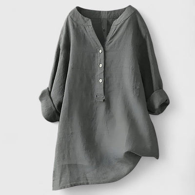 Larienne | Elegant Button-Front Linen Shirt