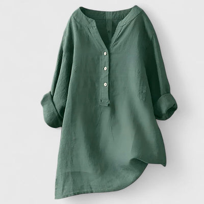 Larienne | Elegant Button-Front Linen Shirt