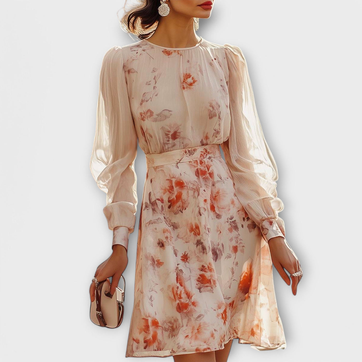 Charlotte™ | Floral Fall Dress with Sleeves