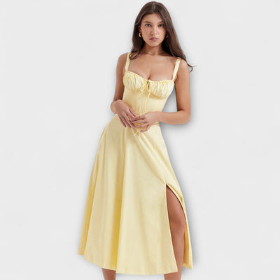 ZUZANA | Černé korzetové šaty s moderním jarním květinovým vzorem