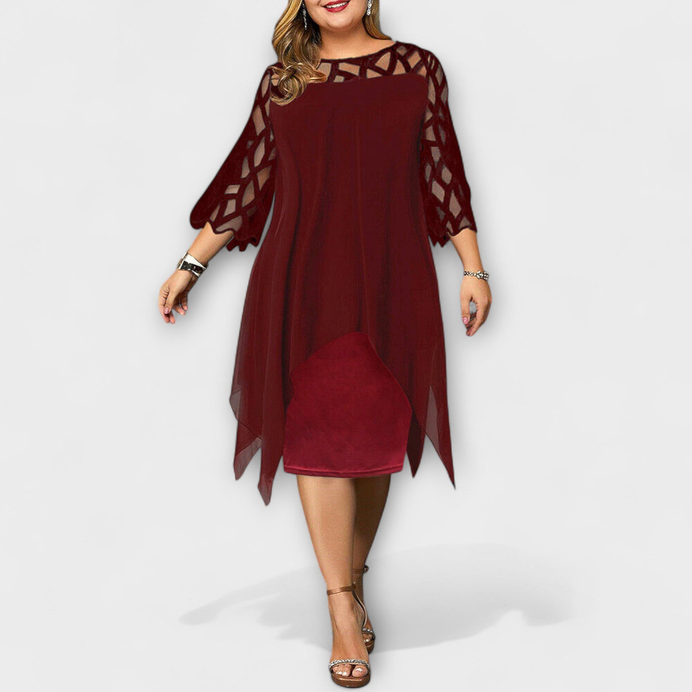 ZUZANA | Elegantní Midi Šaty v Plus Velikosti