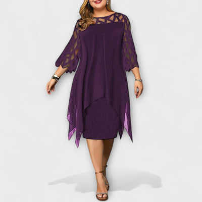 ZUZANA | Elegantní Midi Šaty v Plus Velikosti