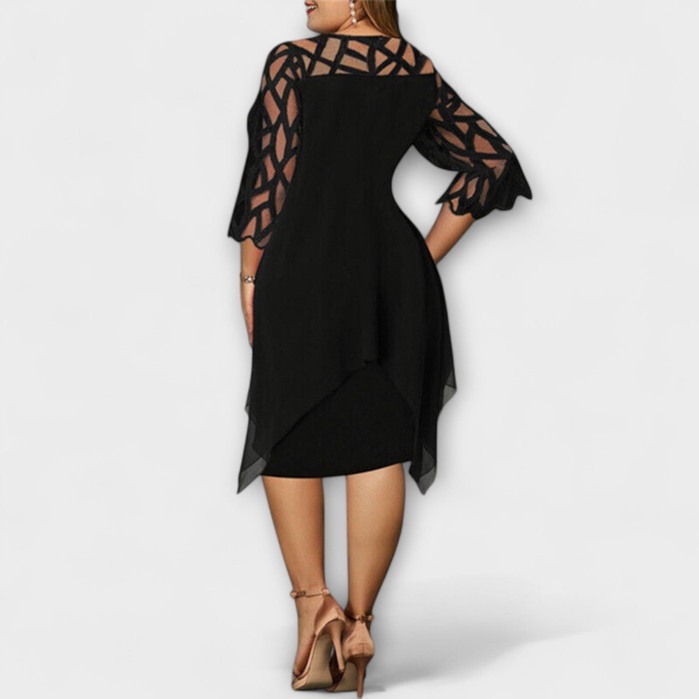 ZUZANA | Elegantní Midi Šaty v Plus Velikosti